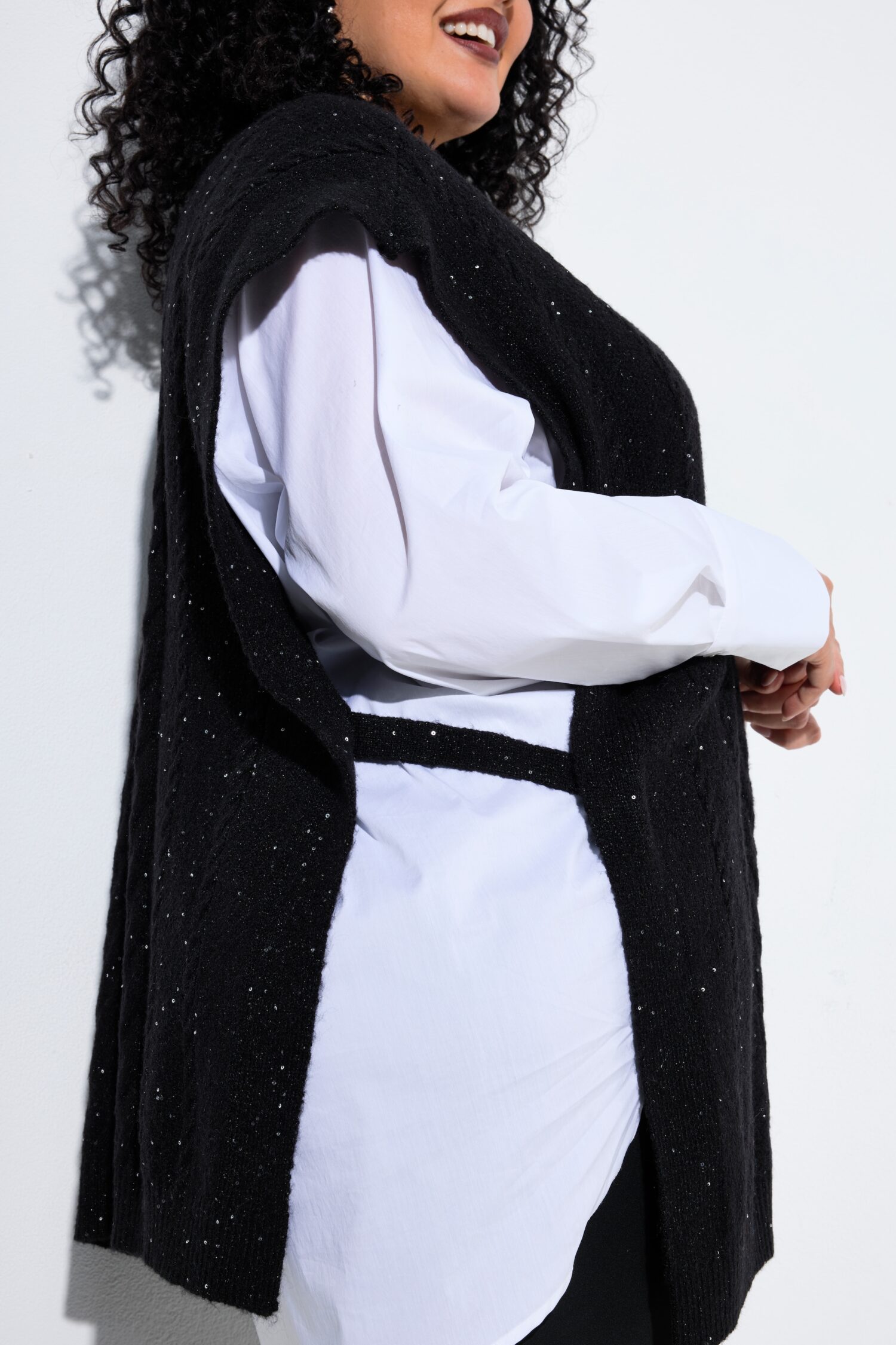Πουλόβερ oversized με mini παγιέτες