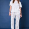 Πυτζάμες σετ oversized με πουά παντελόνι