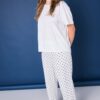 Πυτζάμες σετ oversized με πουά παντελόνι