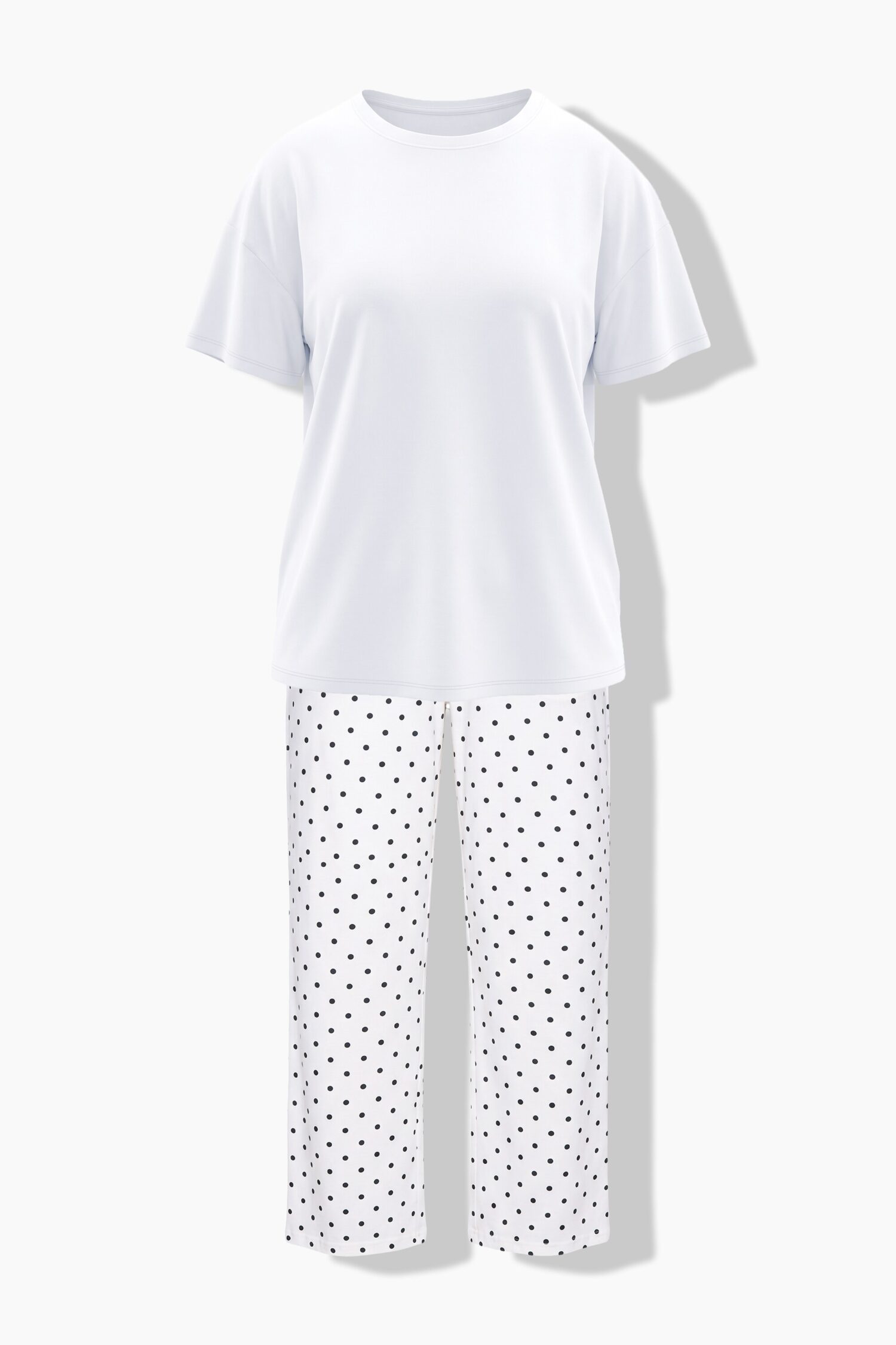 Πυτζάμες σετ oversized με πουά παντελόνι