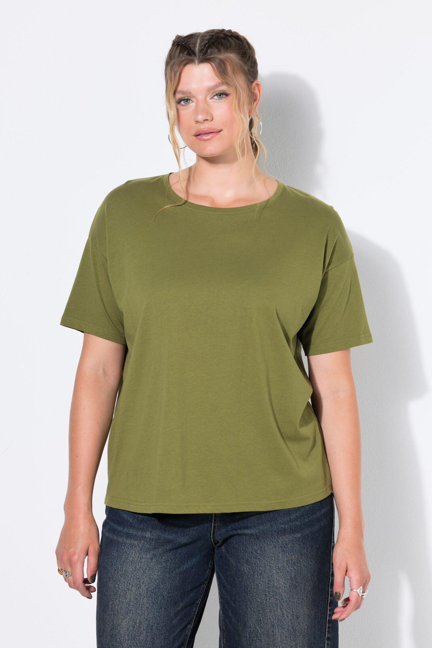 T-shirt basic με χαλαρή εφαρμογή και στρογγυλή λαιμόκοψη