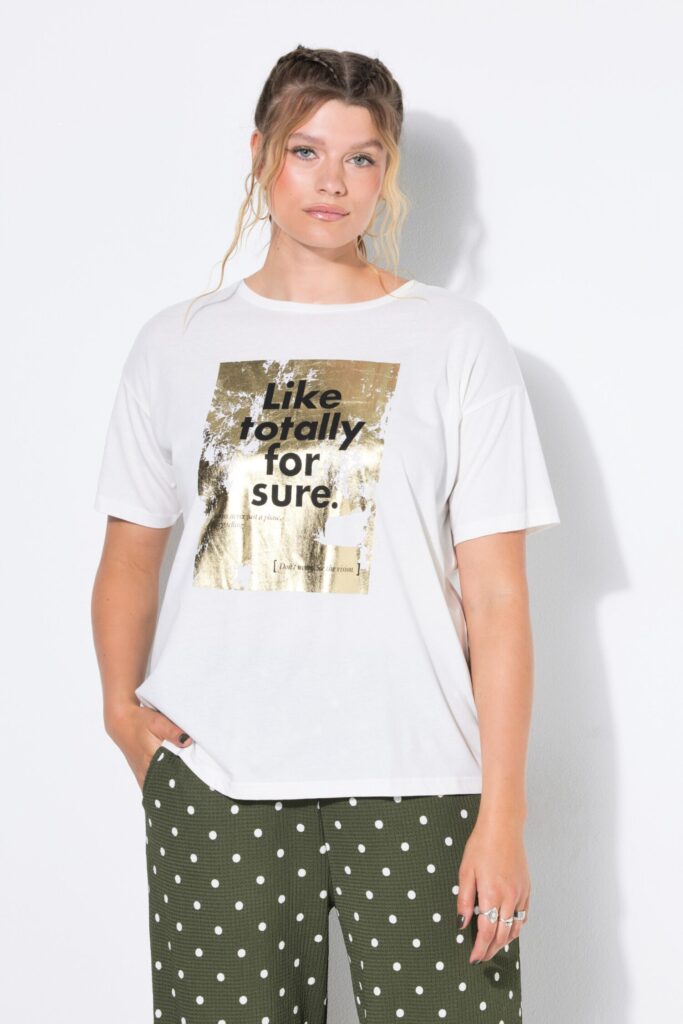 T-shirt oversized με σχέδιο και γκλίτερ εφέ
