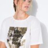 T-shirt oversized με σχέδιο και γκλίτερ εφέ