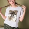 T-shirt oversized με σχέδιο και γκλίτερ εφέ