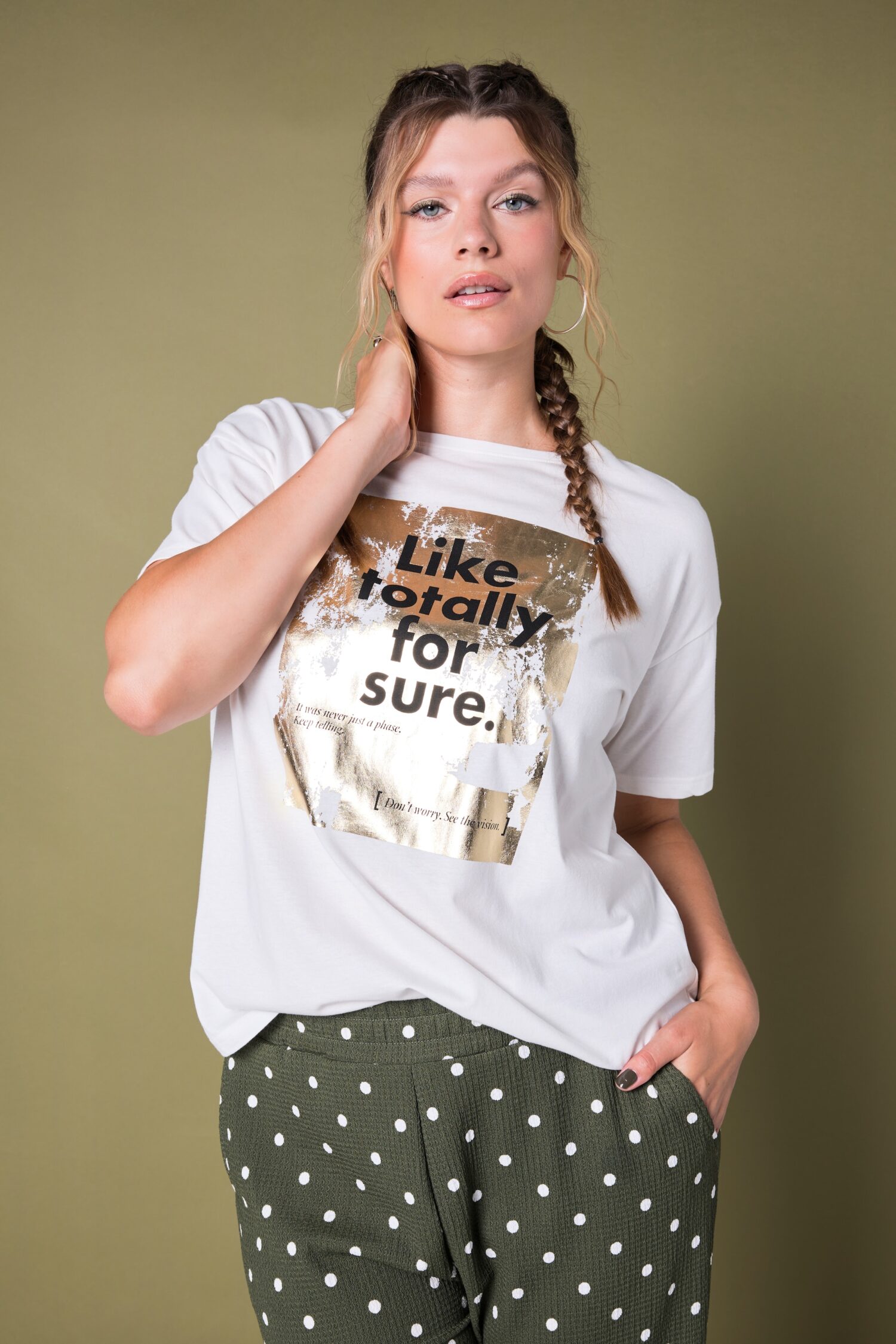 T-shirt oversized με σχέδιο και γκλίτερ εφέ