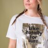 T-shirt oversized με σχέδιο και γκλίτερ εφέ