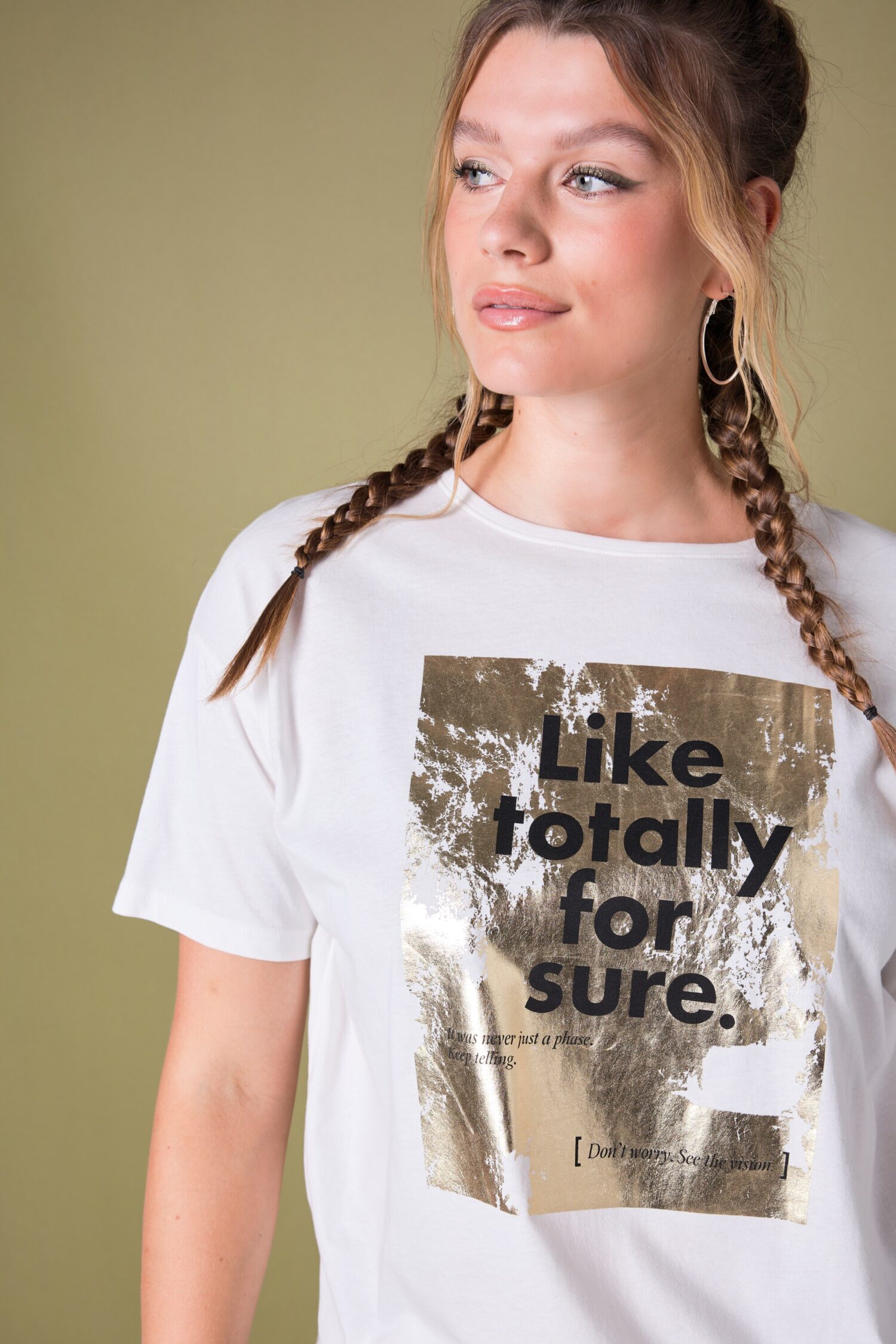 T-shirt oversized με σχέδιο και γκλίτερ εφέ