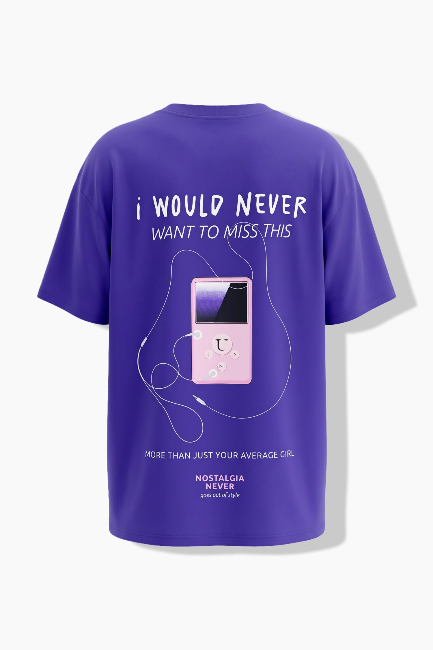 T-shirt oversized με τύπωμα "NOSTALGIA"
