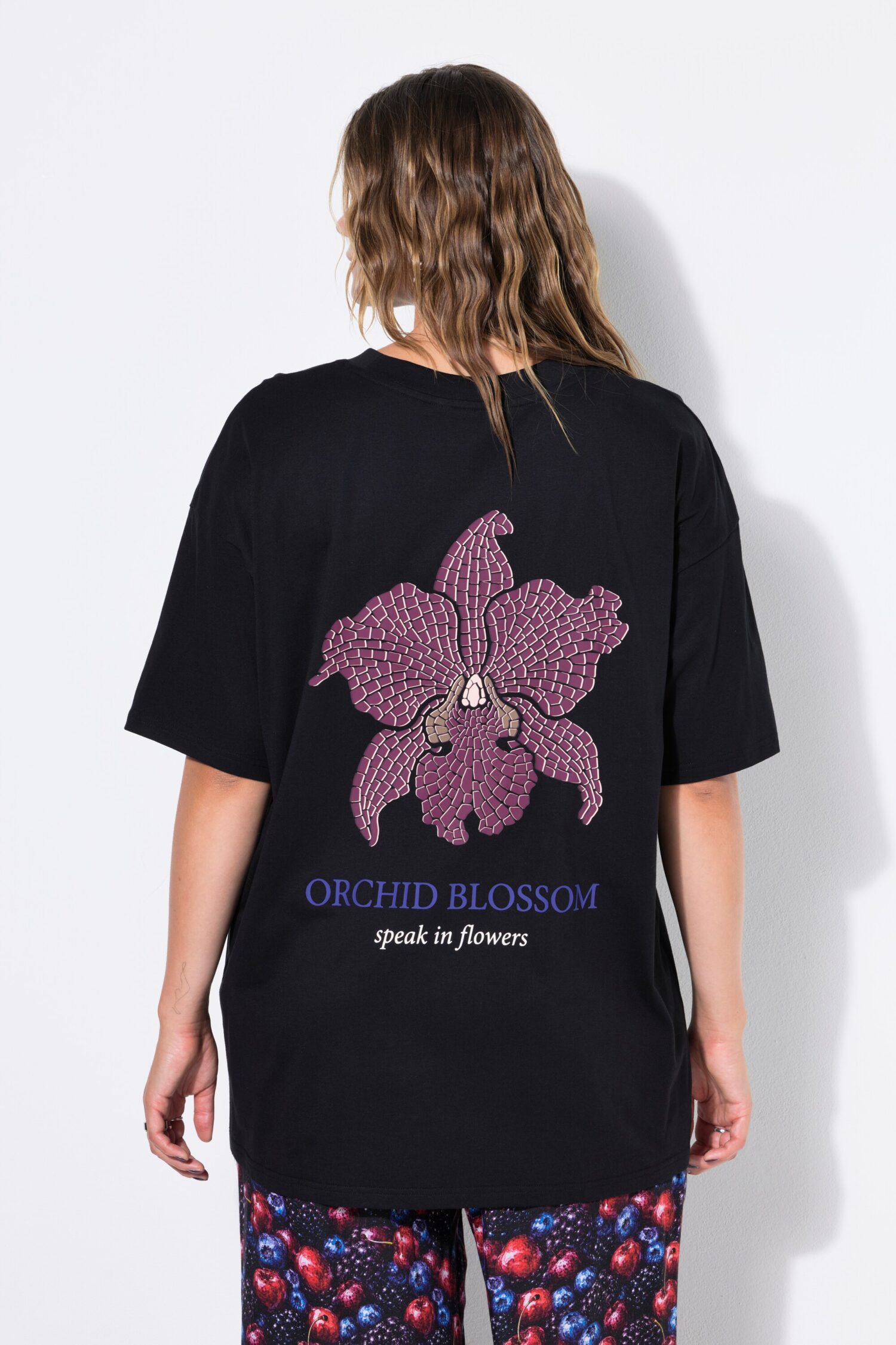 T-shirt oversized με τύπωμα "Orchid"
