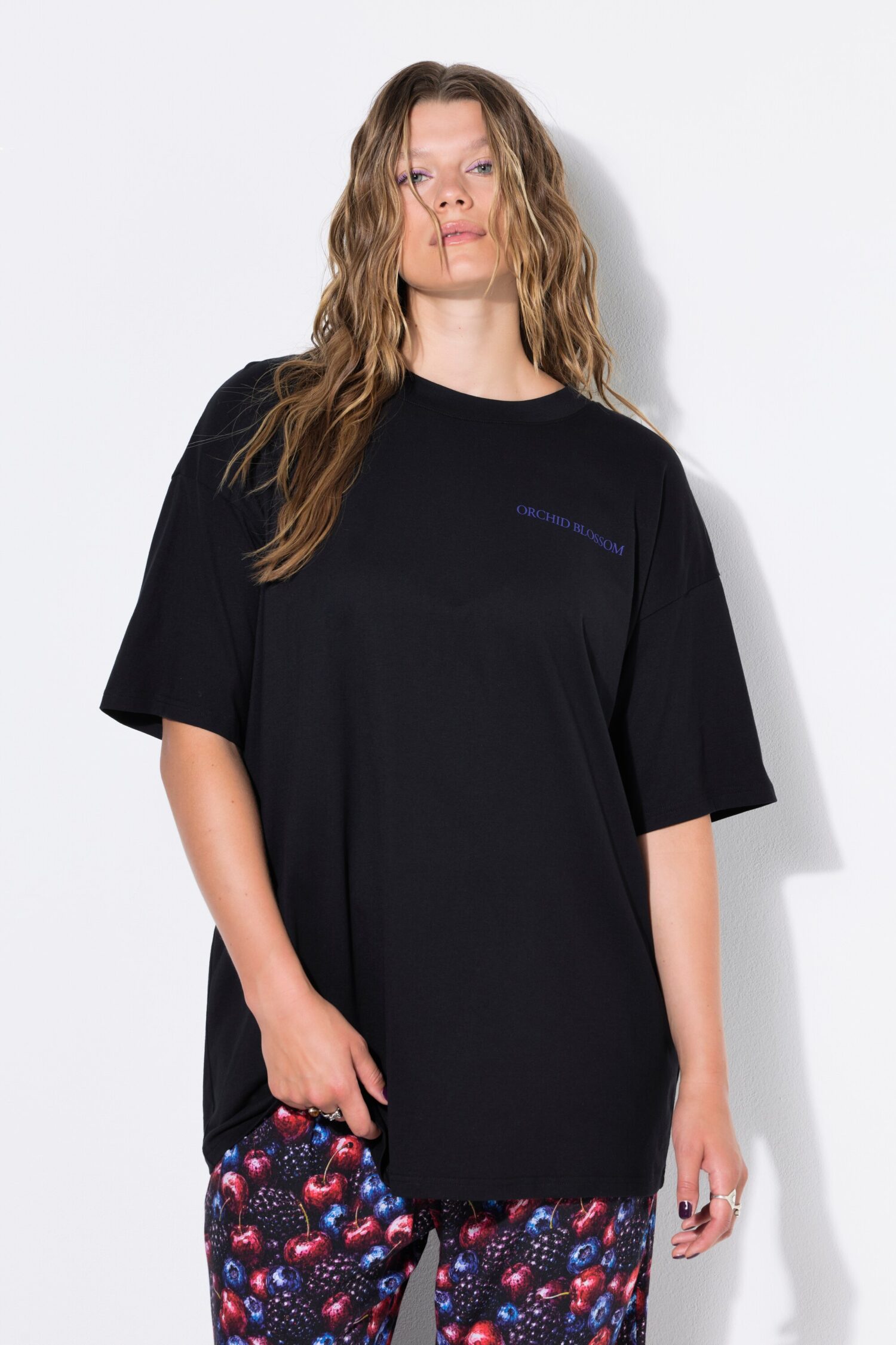 T-shirt oversized με τύπωμα "Orchid"