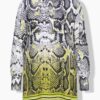 Τουνίκ με κλασική εφαρμογή, snake print και πλαϊνά σκισίματα