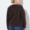 Ζακέτα fleece με φερμουάρ και λεπτομέρειες σε δερμάτινη όψη