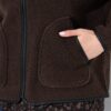 Ζακέτα fleece με φερμουάρ και λεπτομέρειες σε δερμάτινη όψη