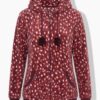 Ζακέτα loungewear με σχέδιο και κουκούλα με κορδόνια