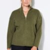 Ζακέτα oversized με διακριτικό ριγέ σχέδιο