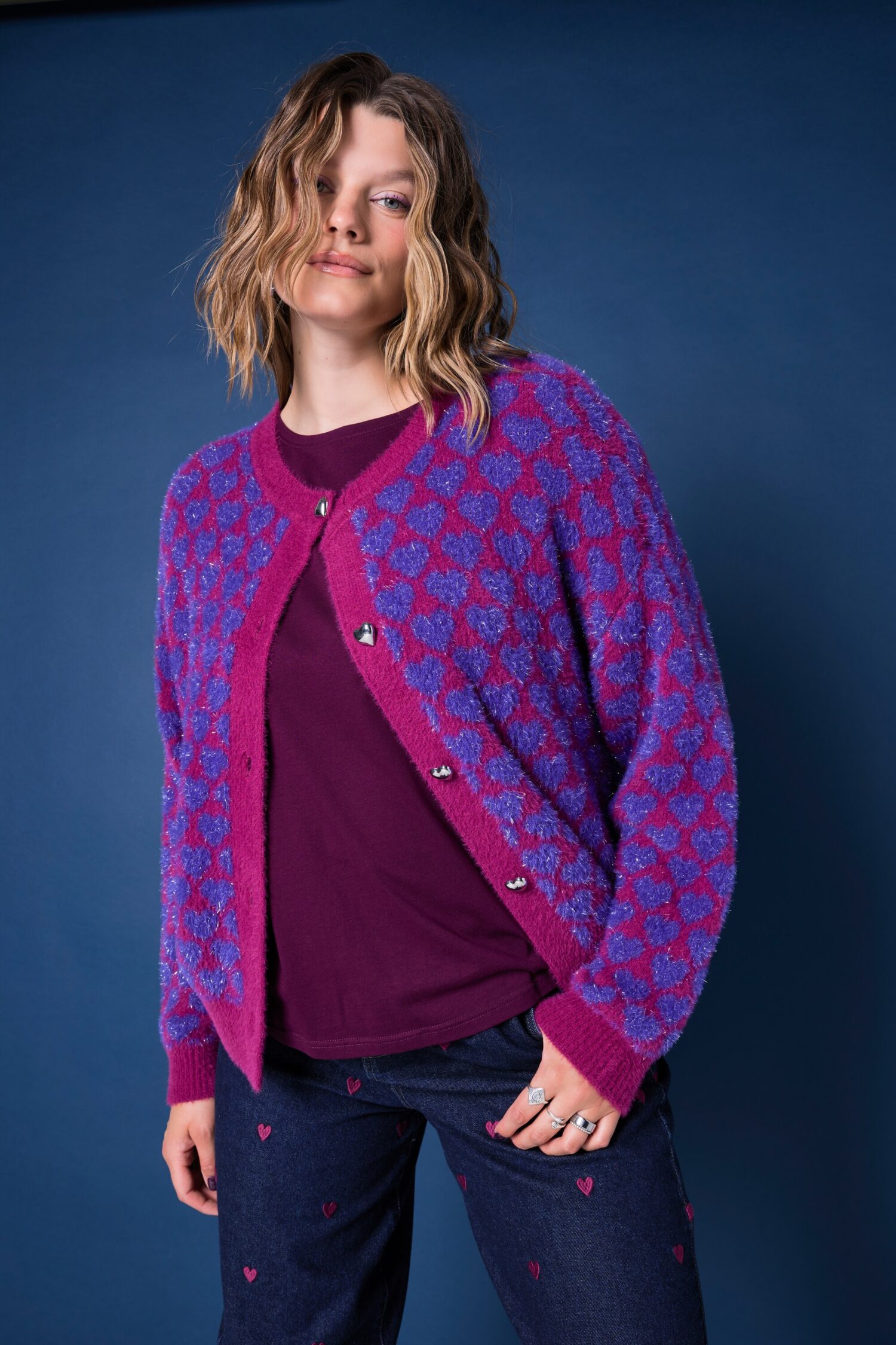 Ζακέτα oversized σε boxy fit με διακοσμητικά κουμπιά